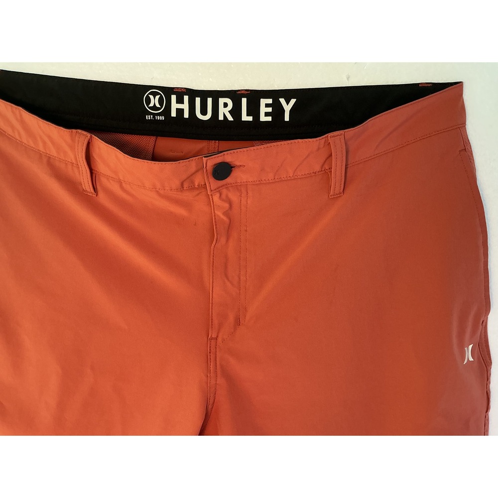 Hurley Mens Hybrid Walk Shorts Burnt Orange Rust Stretch Quick Dry Size 42